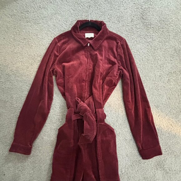 Sezane Bethany Burgundy Jumpsuit - Picture 4 of 5